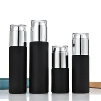 Frosted Black Glass Bottle Jars Cosmetic Container Empty Lotion Spray Pump Bottles 20ml 30ml 40ml 50ml 60ml 80ml 100ml
