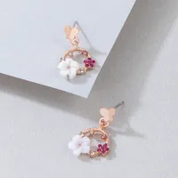 Dangle & Chandelier Pretty Flower Drop Earrings Colorful Crystal Stone Butterfly Geoemtry Alloy Metal Dangle Earring Women Jewelry