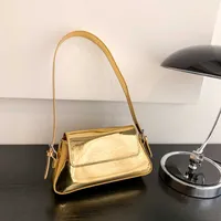 Luxury Underarm Shoulder Bag Shiny Gold Mini Handbag Designer Bags Women Fashion Small Square 5 colors totes
