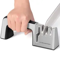 Messerschärfer 4-stufiges professionelles Küchensystem für gerade Klingen, Kochmesser und Scherenschärfer Handschärfen und Kompass