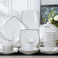 Dinnerware Sets Jingdezhen Cutlery Set Porcelain Bowl Dish Chopsticks And Combination Of Household Ceramics Simple