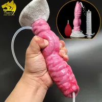 Factory Straight Camp Massager Vibrator Sex Penis Spraying Women Vaginal Anal Sexy Toys Couples Masturbation Silicone Dog Knot Pseudopenis Cock Adult Products