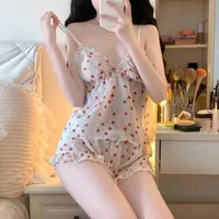 Women's Sleepwear Japanese Sweets Women's Pajamas Heart Print Suits with Shorts Summer Nightgown Exotic Sets Lingerie Sexy Nightwear AA230329
