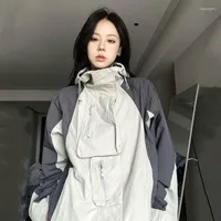 Women's Jackets Vintage Outdoor Women Y2k Streetwear Waterproof Oversized Autumn Hooded Harajuku Windbreaker Coat Korean Fashion