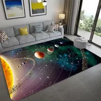 Space Universe Planet 3D Floor Carpet Living Room Large Size Flannel Soft Bedroom Rug For Children Boys Toilet Mat Doormat 201212249F