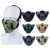 Outdoor Half Face Skull Mask Sport Equipment Airsoft Shooting Protection Gear Tactical Airsoft Halloween Cosplay NO03-119214d
