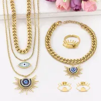 Vintage Pendants Necklaces For Men Women Designer Bronze Gold Neckwear Womens Jewelry Luxury C Diamond Love Pearl Party Necklace Gift 4 PCS Set