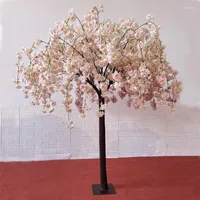 Decorative Flowers 2pc Artificial Cherry Tree Plant Wedding Party Festival Table Center Decoration Fake Stage Outdoor Garden Decor 1.6M