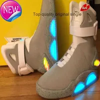 Top 2023 Air Mag Automatic Laces Casual Shoe Sneakers Marty Mcfly's Led Shoes Man Back To The Future Glow In The Dark Gray Boots Mcflys Sneaker With Box US7-13
