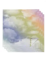 Table Napkin 4pcs Gradient Abstract Clouds Square 50cm Party Wedding Decoration Cloth Kitchen Dinner Serving Napkins