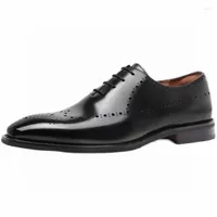 Dress Shoes High Quality Luxury Mens Business Genuine Leather Fashion Wedding Oxfords Lace-up Pointed Toe Black 37-44