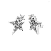 Stud Earrings Starry Sky Logo Reversible 2023 Gift Birthday Mother's Day Real S925 Sterling Silver Earring For Women