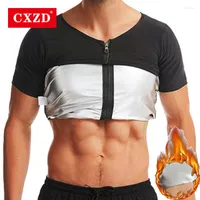 Men's Body Shapers CXZD Men Sweat Sauna T-shirt Waist Trainer Slimming Suit Shapewear Corset Underwear Belly Control Fat Burn Tops