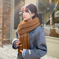 Scarf Scarves Wraps Shawls Sarongs Winter Keep Warm new chic Harajuku solid wool scarf women's autumn and winter thickened warm student lovely net red scarf