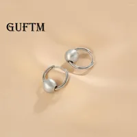 Dangle Earrings GUFTM Exquisite Shiny Round Circle Hoop For Women Men Geometric Silver Color 2023 Fashion Jewelry Gifts