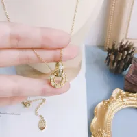 High end Charm Pendant Necklaces Luxurious Design Necklace Exquisite 18k Gold Plated Long Chains Hot Style Jewelry Accessories Selected Girls Pair Christmas