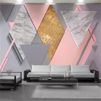 Home Decor 3d Wallpaper European Pink Geometric Marble Painting Mural Wallpapers Living Room Bedroom Kitchen Wall Covering297c