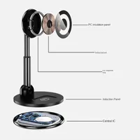 Magnetic wireless charger is suitable for iPhone mobile phone Bluetooth headset mobile phone holder two-in-one wireless charging fast charging
