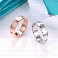 Single row diamond titanium steel silver love ring luxury men and women rose gold ring designer couple jewelry gift with box