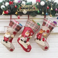 Christmas Decorations 3pcs Festive & Party Supplies Santa Claus Stockings Candy Bag Gift Holders Xmas Tree Ornaments Home Decoration