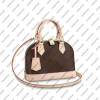 M53152 ALMA BB Shell Clutch women Genuine leather designer Canvas messenger purse crossbody shoulder bag handbag bottom studs290G