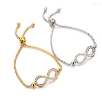 Charm Bracelets Punk Vintage Bijoux Fashion Infinity 8 For Women Gift Men Stainless Steel Chain Tiny Bangles Trending Jewelry