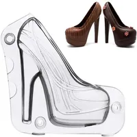 High Heel Shoe Mold 3D Chocolate Fondant Mold Cake Candy Mold with 4 Clips for DIY Decorating Clip Color Random281F