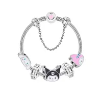 16-21 CM beaded hand chain Charm Bracelet kuromi and melody cute cartoon charms beads fit for kids DIY Jewelry as gift