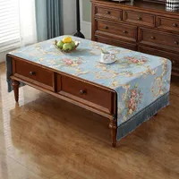 Table Cloth European Tea Tablecloths Rectangle Jacquard With Tassels Edge Multi Function TV Cabinet Tablecloth Cover Towel