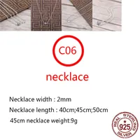 C06 S925 Sterling Silver Necklace Personalized Fashion Punk Hip Hop Style Round Beads Versatile Cross Flower Letter Shape Gift for Lovers