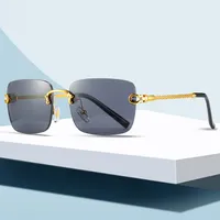Fashion sunglasses for men and women carti new rimless twist metal leg sunglass tide personality optical frames Sun glasses