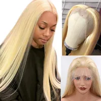 360 Lace Frontal Wig #613 Blonde Human Hair Lace Wigs With Pre-Plucked Hairline Thick 180% Density Lace Wigs290b