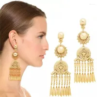 Dangle Earrings Vintage Gold Baroque For Women Big Drop Earring Long Tassel Female 2023 Jewelry Pendientes Oorbellen Aretes