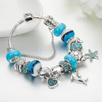Charm Bracelets ANNAPAER Original & Bangles Fashion Starfish Pendant Crystal Beads Bracelet For Women Jewelry B17010