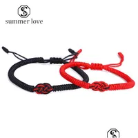 Chain Valentines Day Gift Red Rope Tibetan Bracelets For Couple Fashion Love Lucky Charm Concentric Knot Woven Bracelet Adju Dhgarden Dhntk