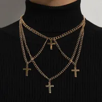 Choker Gothic Cross Pendant Necklace Chains Fashion Accessories Jewelry For Women Girl Hip Hop Gypsy Club
