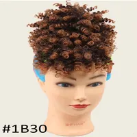 Clip in Hair Drawstring Afro Kinky Curly Puff Ponytail Synthetic Hair Extensions With Bangs Fake Hairs for African American2207
