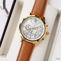 Montres de luxe pour hommes montre de patron de mode pour hommes tous les cadrans fonctionnent mouvement à quartz chronographe bracelet en cuir montres de créateur orologio 243c