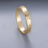 Have stamp Couple Ring Personality gold silver plated for mens and women engagement wedding jewelry lover gift305n