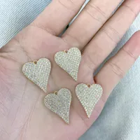 Chains 5PCS Lot Hip Hop Style Valentine Gift Charms Clear Zircon Heart Pendants For Young Ladies