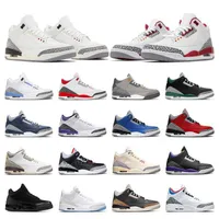 Casual men basketball shoes 3 3s sports running sneakers UNC Cardinal Red Dark Iris White Cement Reimagined Cool Grey A Ma Maniere Desert Elephant womens trainers