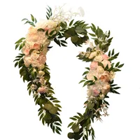 Faux Floral Greenery 2pcs Customize Artificial Wedding Flower Arch Backdrop Luxury Decoration Birthday Party Arrangement Wall Window Background Stage 230331