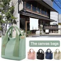Storage Bags Mintiml Large Capacity Multi-pocket Handbag Japanese Handmade Simple Shopping Bag Reusable Canvas Casual Daily Use Totebag