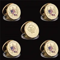 5PCS Lot 1777 Betsy Ross USA Flag Designer Craft Challenge Coin History Of Glory Replica Gold Plated Badge Collection207Z