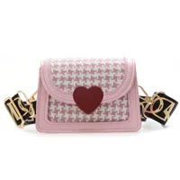 Handbags Cute Clutch Bag Childrens Bags Peach Heart Square Stitching Girl Diagonal Coin Purse Travel Shoulder E8984