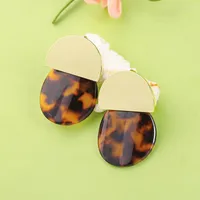 Stud Earrings Bulk Price Multicolors Acylic For Women Golden Color Vintage Style Circle Fashion Jewelry