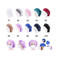 Hair Clippers Accessories 10 Pcs Silk Night Cap Hat Can Hang Mask Women Head Er Sleep Satin Bonnet For Beautif Home Cleaning Suppl Dhvdn