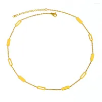 Pendant Necklaces Stainless Steel Geometric Rectangle Pendants Minimalist Choker Sweater Chain Design Sense Necklace For Women Jewelry