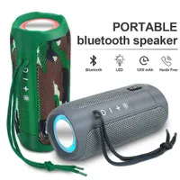 Portable Speakers TG227 Portable Outdoor Speaker Waterproof Wireless Bass Subwoof Column Boombox Support TF Card FM Radio With LED Light PK TG117 Z0331