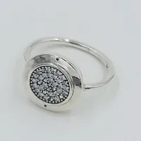 18K Rose gold Fashion O-shaped design CZ Diamond RING with Original Box fit Pandora 925 Silver Dazzling gem Wedding Rings Set Enga285n